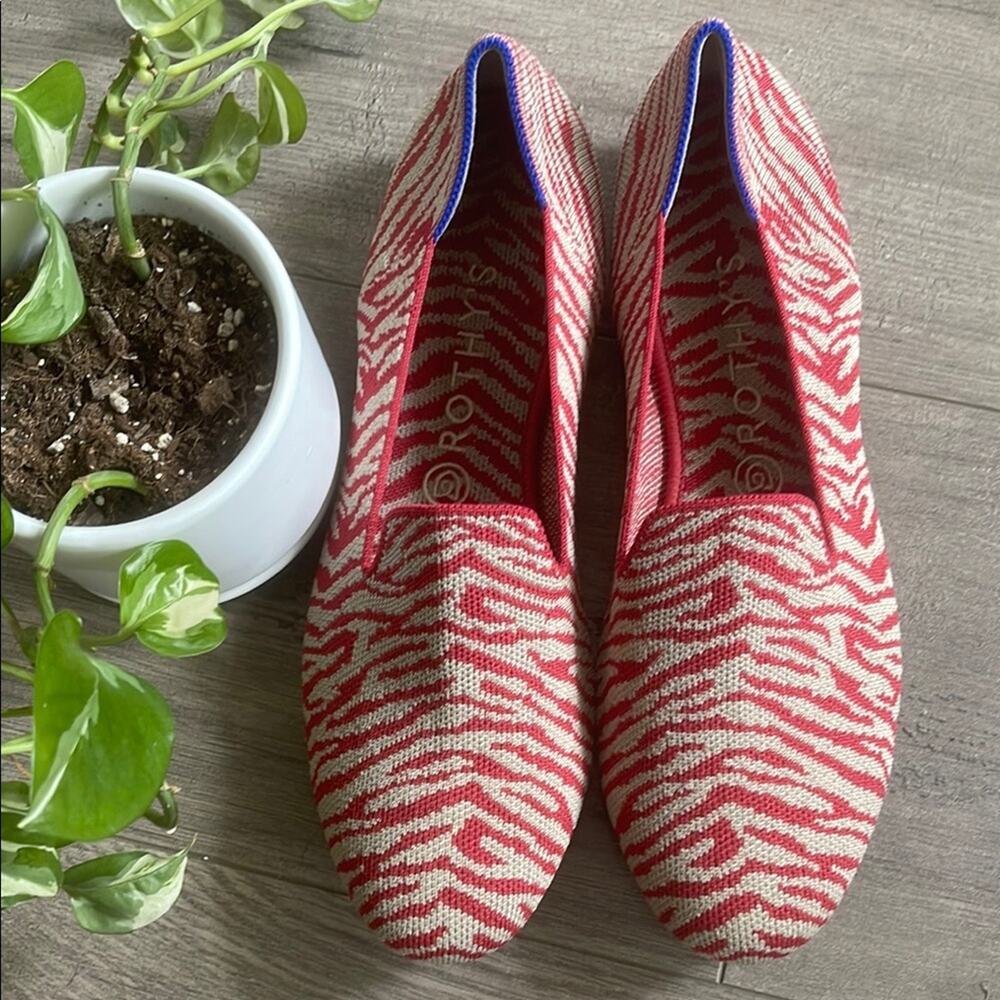 Rothy's the loafer size 10.5 Zebra Red and White Women's Shoes